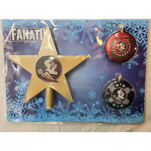 NEW‎ FSU Christmas Star and Ornaments Set by Fanatics Florida State Seminoles